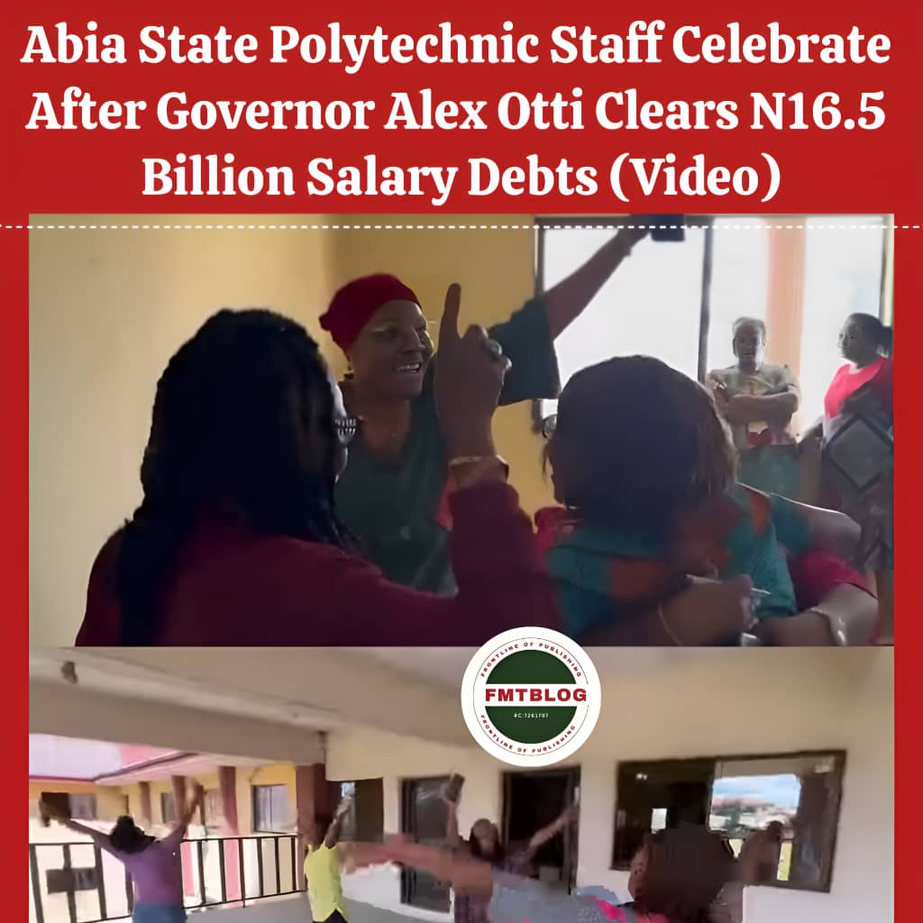 Abia State Polytechnic Staff Celebrate After Governor Alex Otti Clears N16.5 Billion Salary Debts (VIDEO)