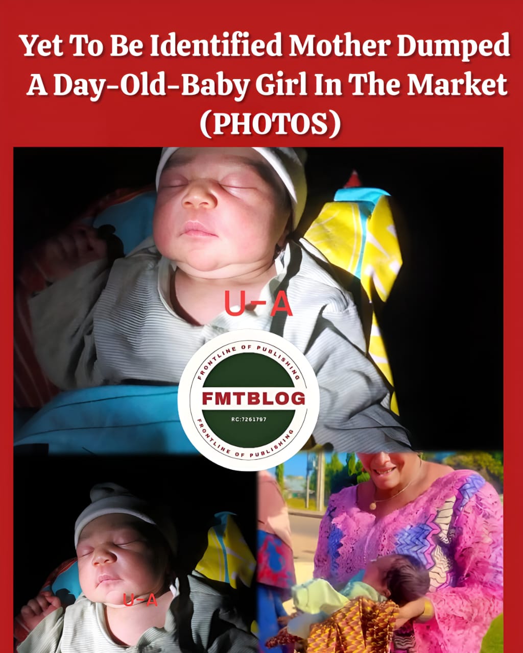 Yet To Be Identified Mother Dumped A Day-Old-Baby Girl In The Market (PHOTOS)