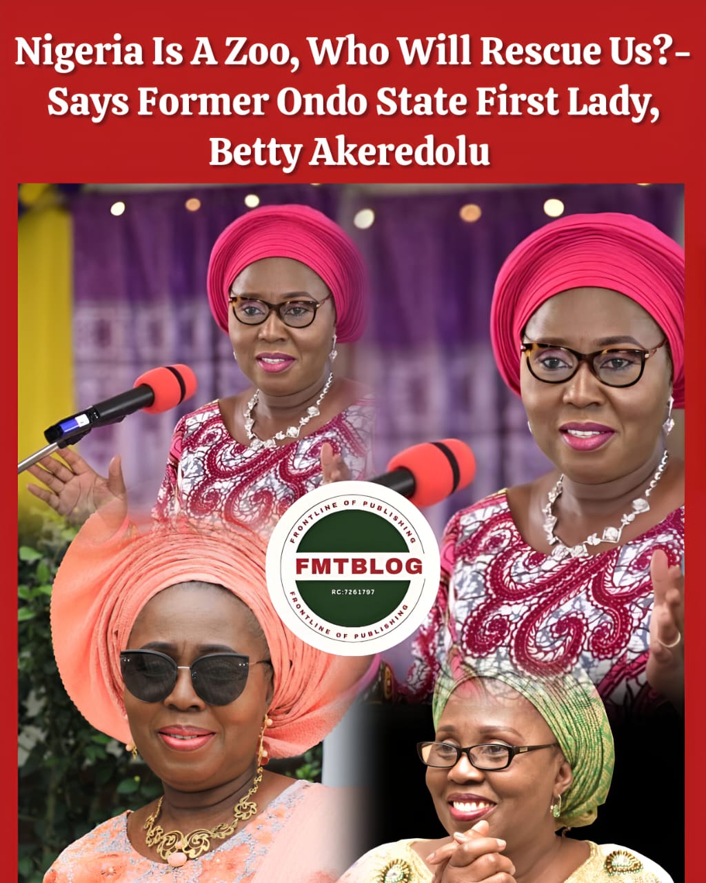 Nigeria Is A Zoo, Who Will Rescue Us?-Says Former Ondo State First Lady, Betty Akeredolu