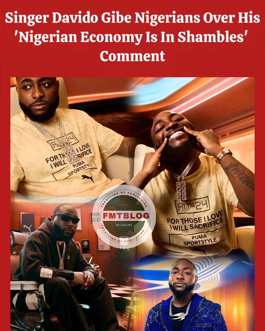 Singer Davido Gibe Nigerians Over His ‘Nigerian Economy Is In Shambles’ Comment