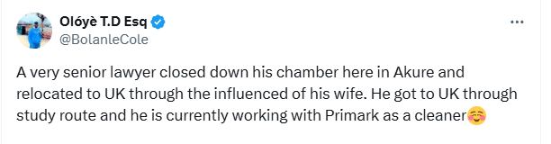 It's Worrisome To See Senior Lawyers Shutting Down Their Chambers To Become A Cleaner In The UK