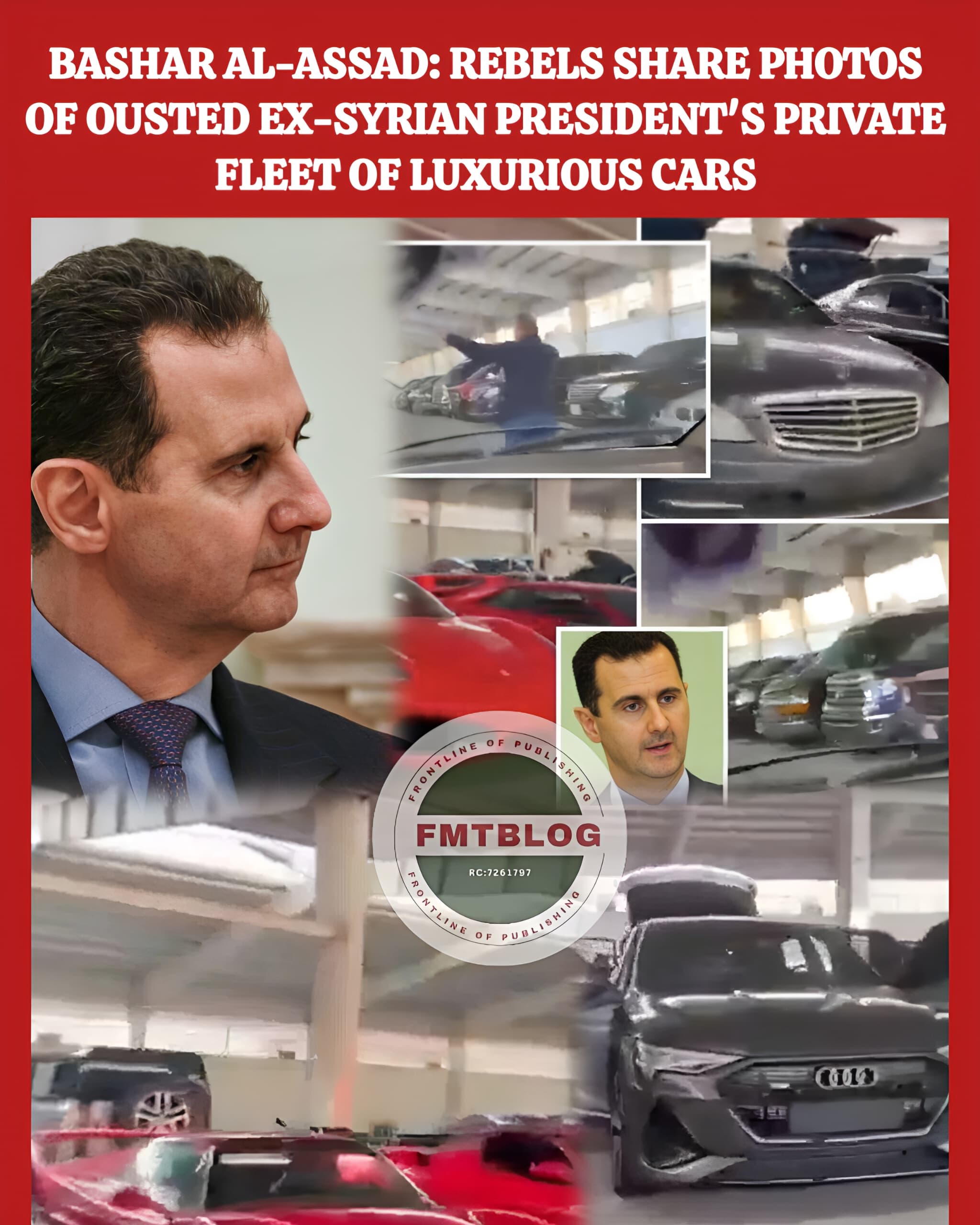 Bashar Al-Assad: Rebels Share The Photos Of Ousted Ex-Syrian President’s Private Fleet Of Luxurious Cars (VIDEO)