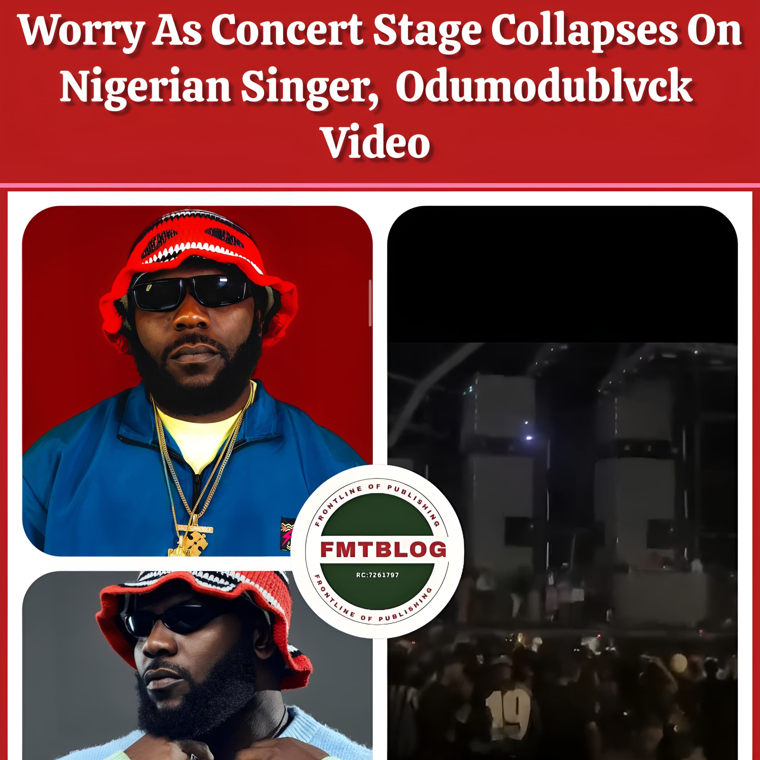 Worry As Concert Stage Collapses On Nigerian Singer, Odumodublvck (VIDEO)