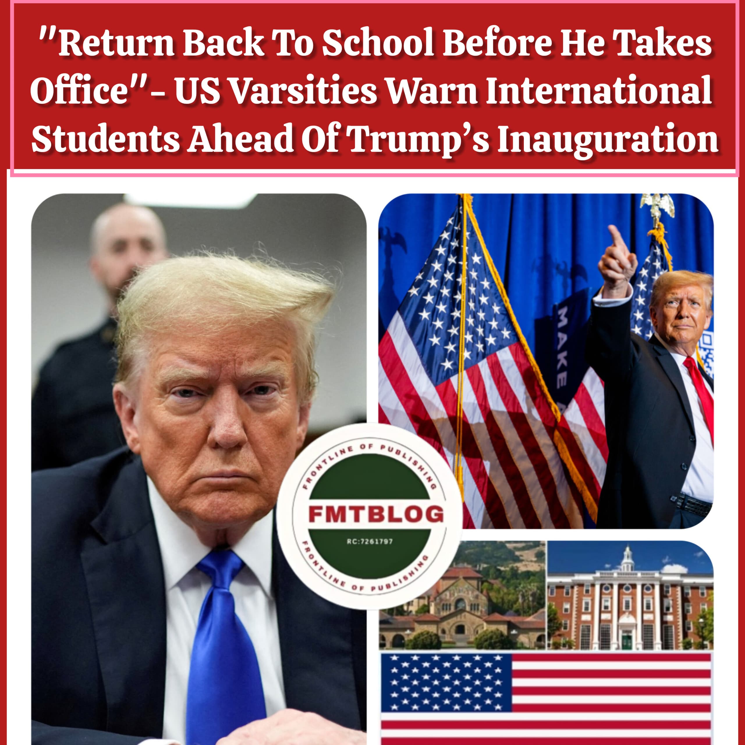 ”Return Back To School Before He Takes Office.” – US Varsities Warn International Students Ahead Of Trump’s Inauguration