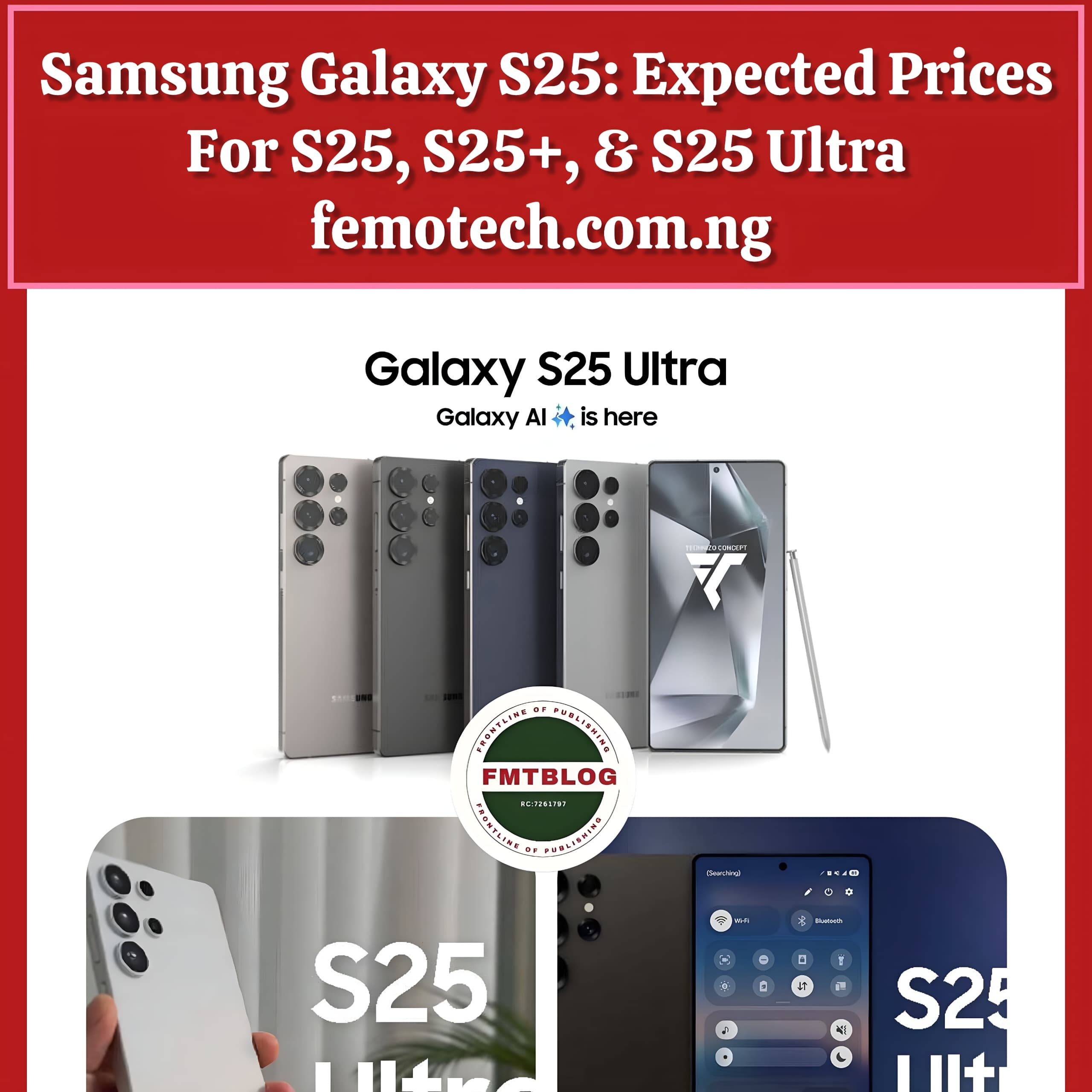 Samsung Galaxy S25 : Expected Prices For S25, S25+, And S25 Ultra