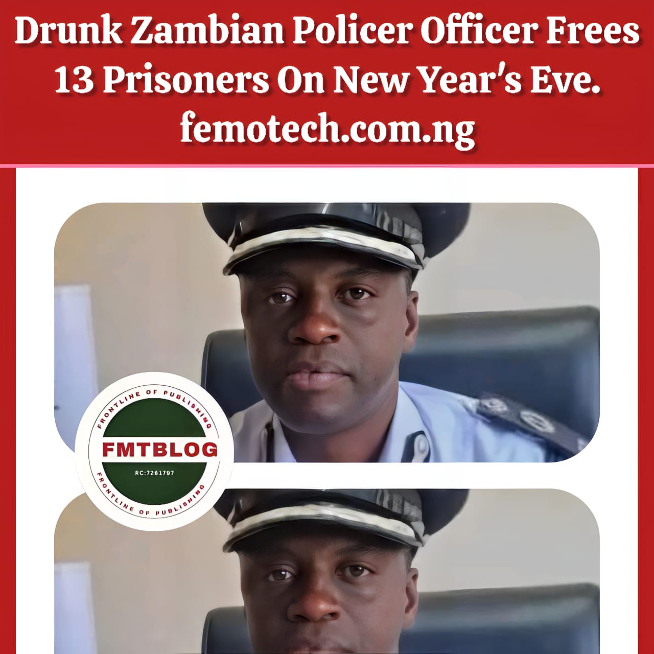 Drunk Zambian Police Officer Frees 13 Prisoners On New Year’s Eve