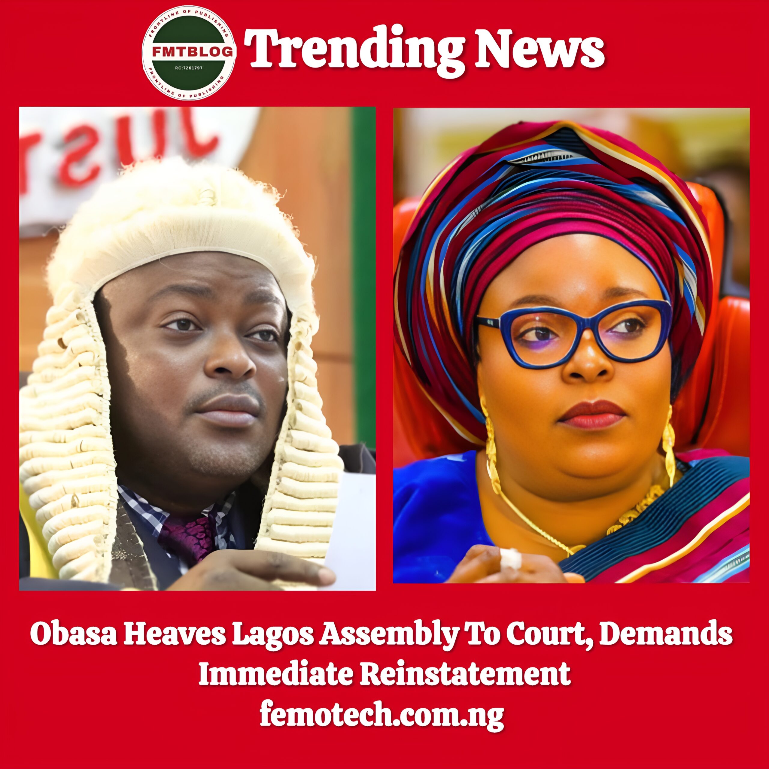 Obasa Heaves Lagos Assembly To Court, Demands Reinstatement