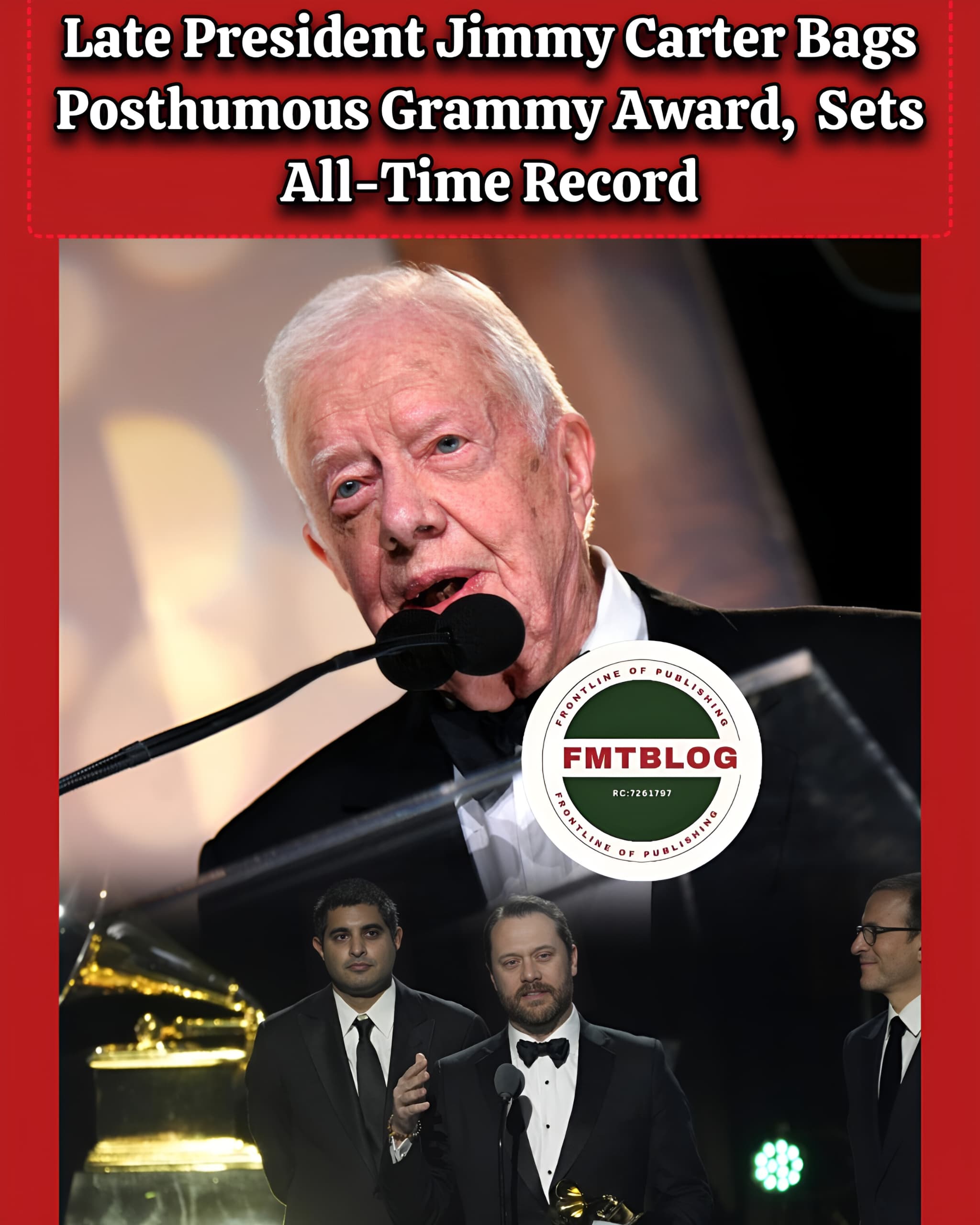 Late President Jimmy Carter Bags Posthumous Grammy Award, Sets All-Time Record