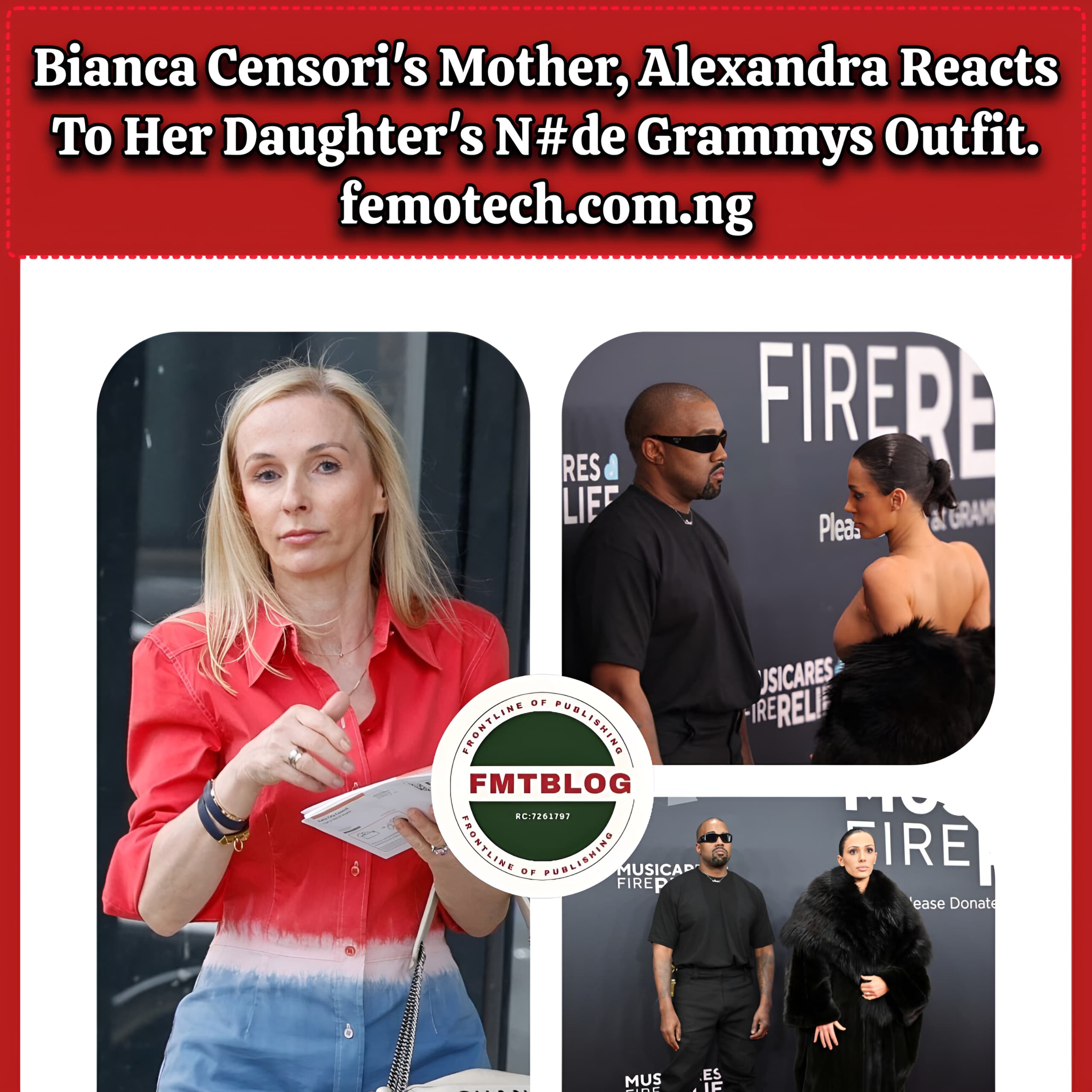 Bianca Censori’s Mother Alexandra Reacts To Her Daughter’s N#de Grammys Outfit