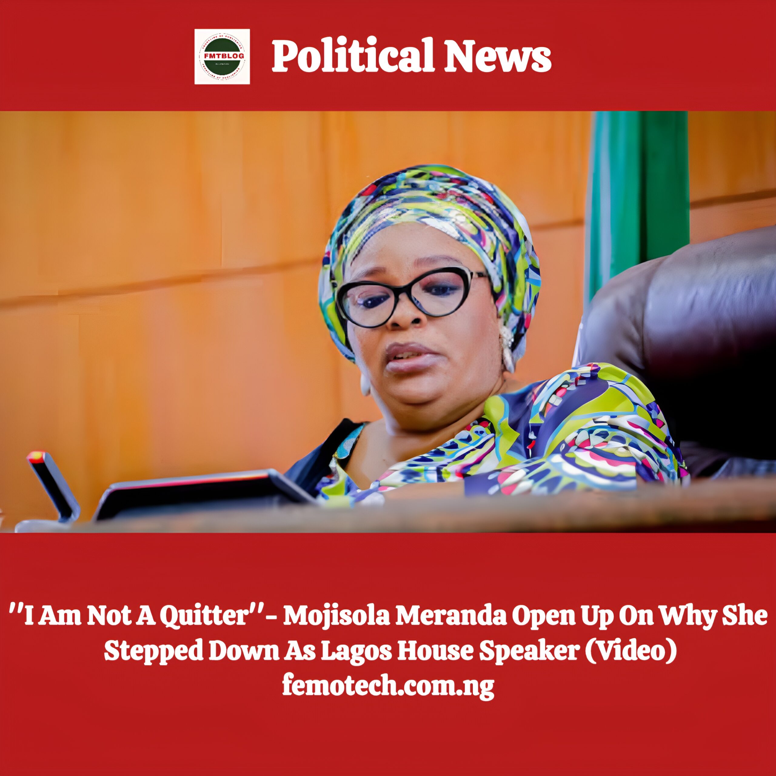 ”I Am Not A Quitter”- Mojisola Meranda Open Up On Why She Stepped Down As Lagos House Speaker (Video)