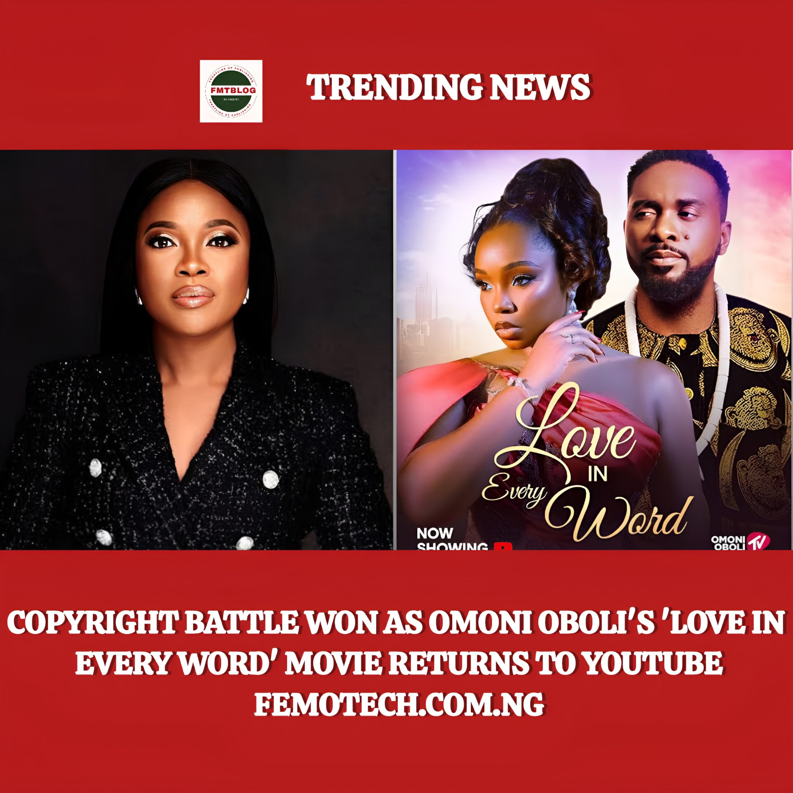 Copyright Battle Won As Omoni Oboli’s ‘Love In Every Word’ Returns To YouTube- Watch Now