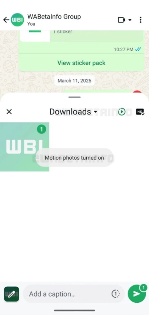 WhatsApp motion-sharing