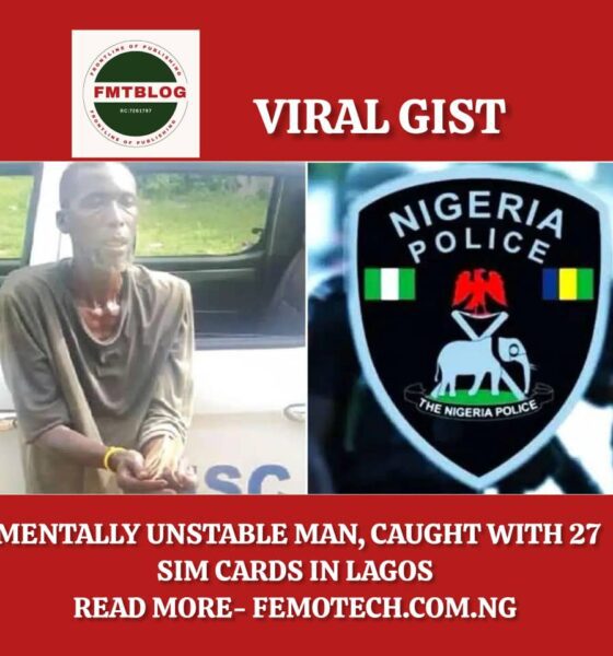 Mentally Unstable Man, Caught with 27 SIM Cards in Lagos