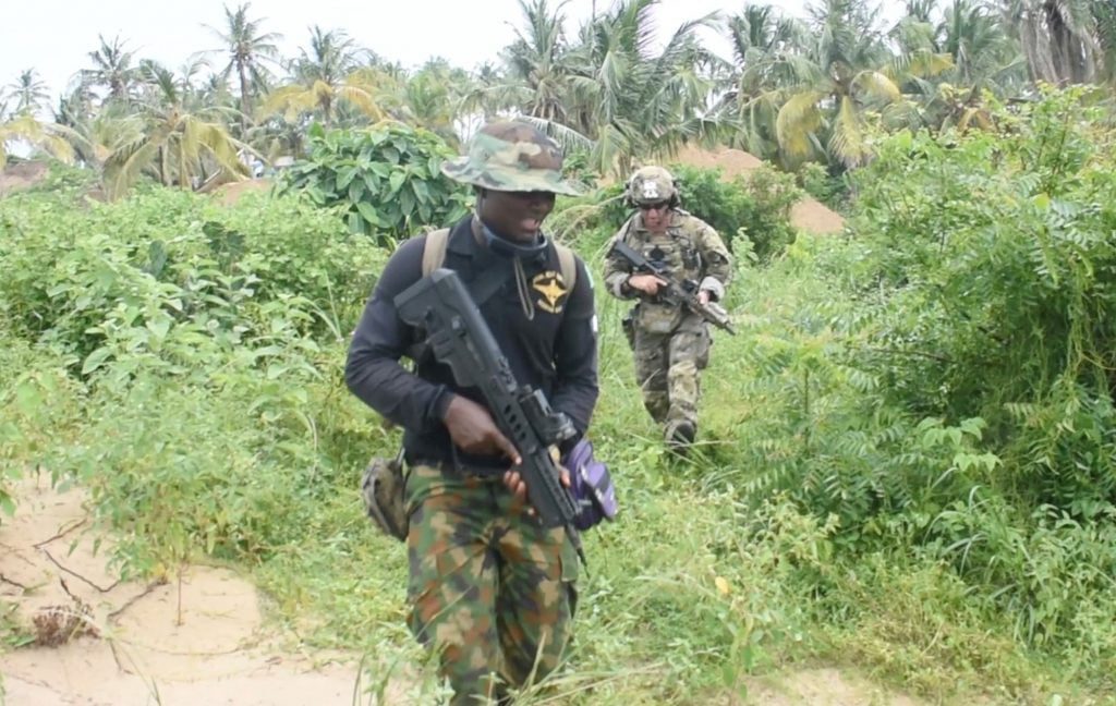 soldiers and armed bandit