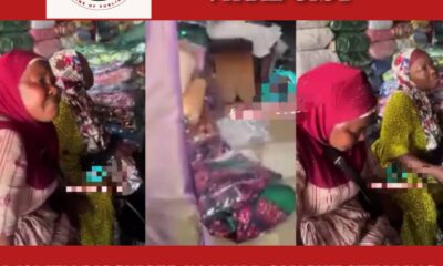 Women Disguised in Hijab Caught Stealing Ankara Fabrics at Oshodi Market