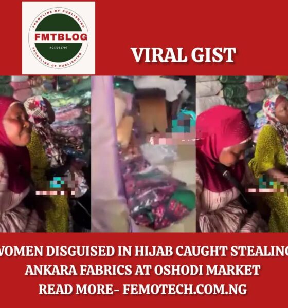 Women Disguised in Hijab Caught Stealing Ankara Fabrics at Oshodi Market