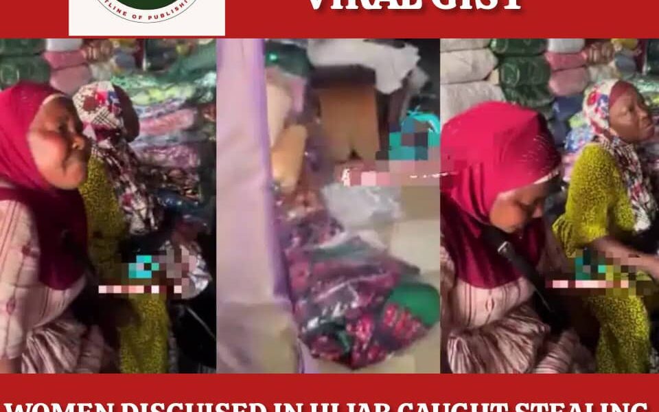 Women Disguised in Hijab Caught Stealing Ankara Fabrics at Oshodi Market