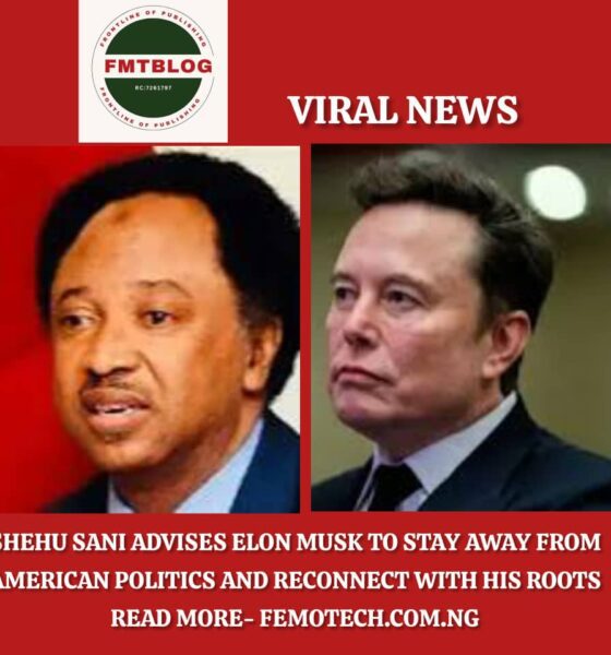 Shehu Sani Advises Elon Musk to Stay Away from American Politics and Reconnect with His Roots