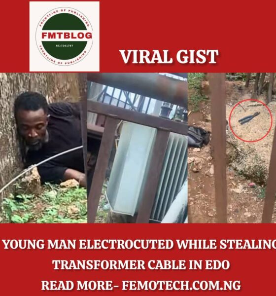 Young Man Electrocuted While Stealing Transformer Cable in Edo
